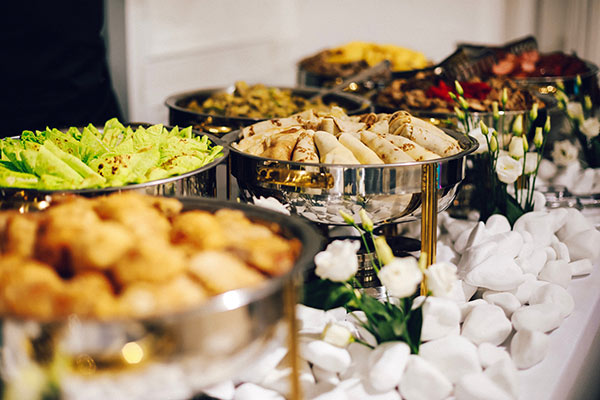 Table of delicious catering foods